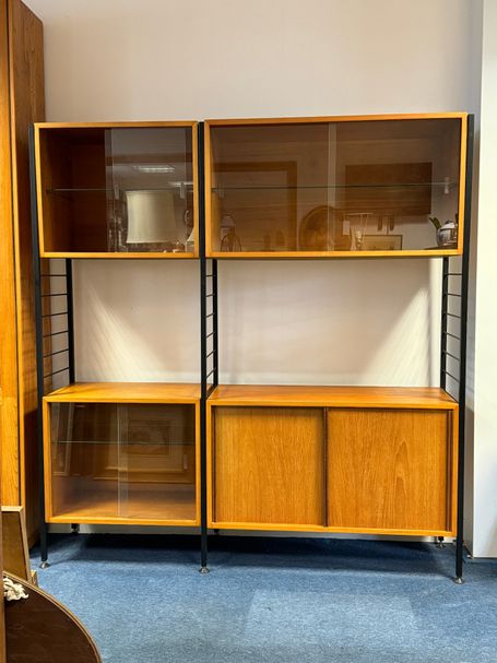 Staples Ladderax Wooden Display Freestanding Double Bay Unit