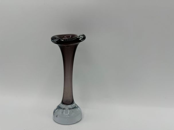 Scandinavian 1960's Purple Glass 'Jack in the Pulpit' or 'Bone' vase